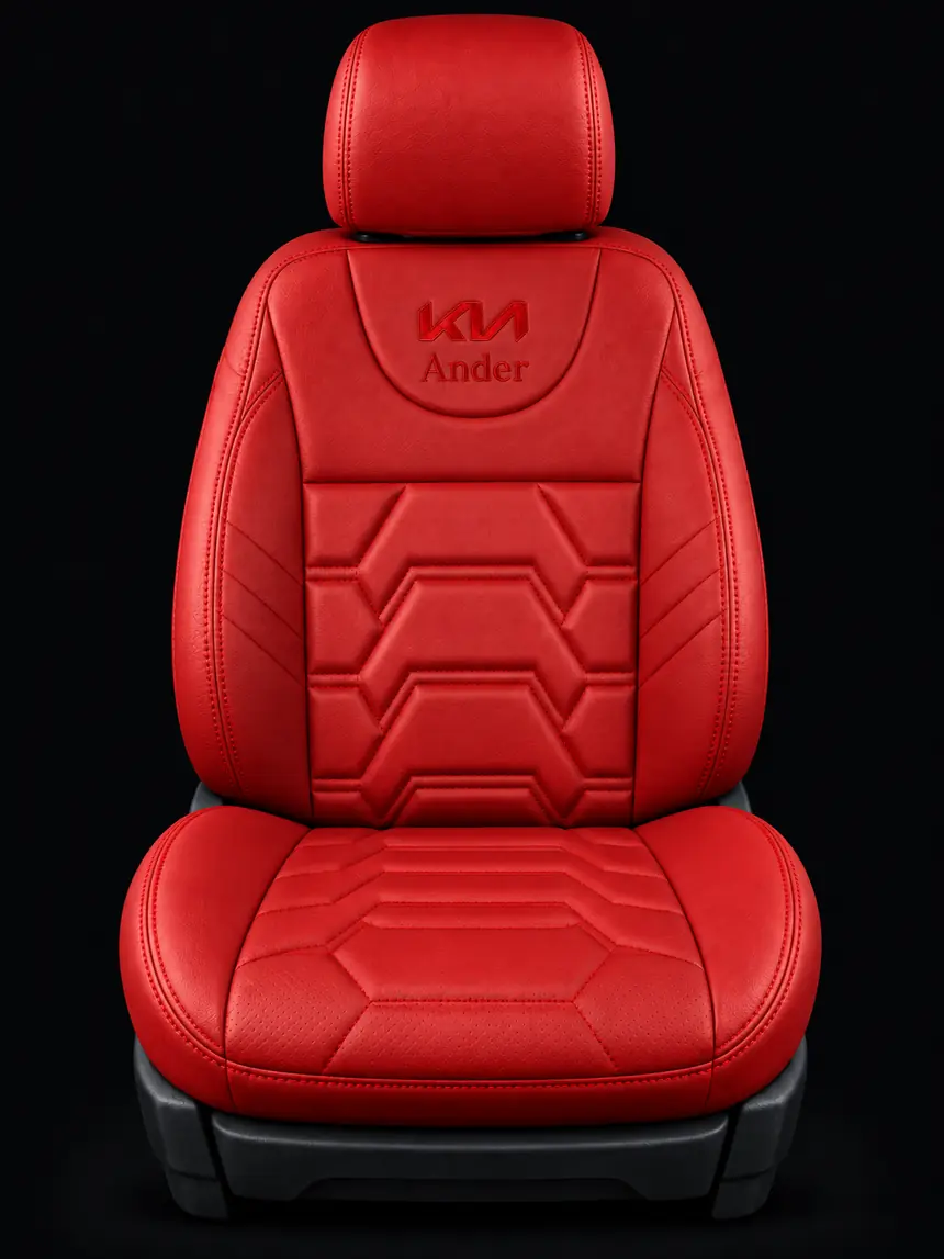 Asiento rojo completo con acolchado en relieve