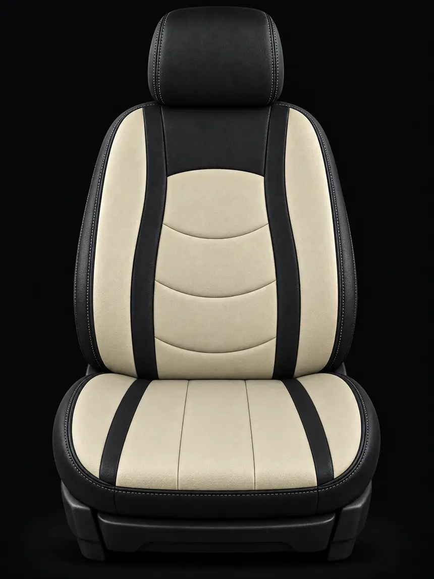 Asiento beige con laterales negros